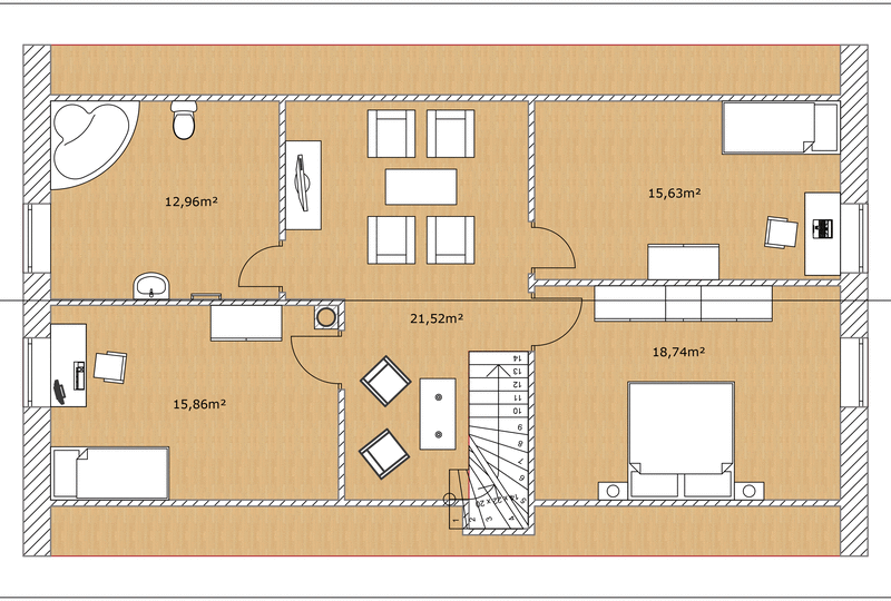 Schwedenhaus Malmö 160 Obergeschoss Grundriss