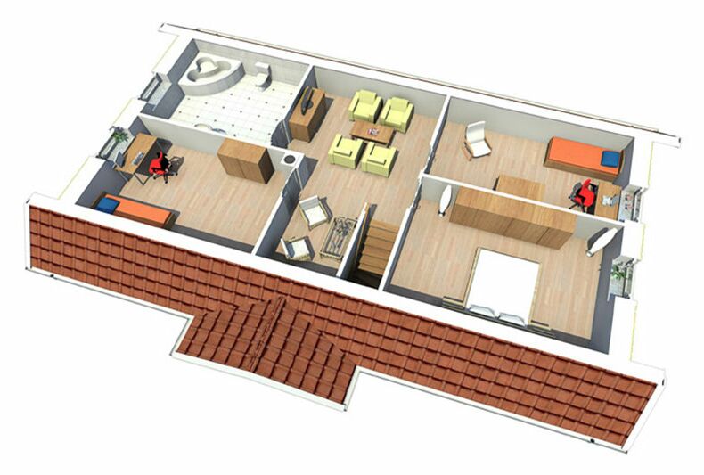 Schwedenhaus Malmö 160 Obergeschoss Ausstattung