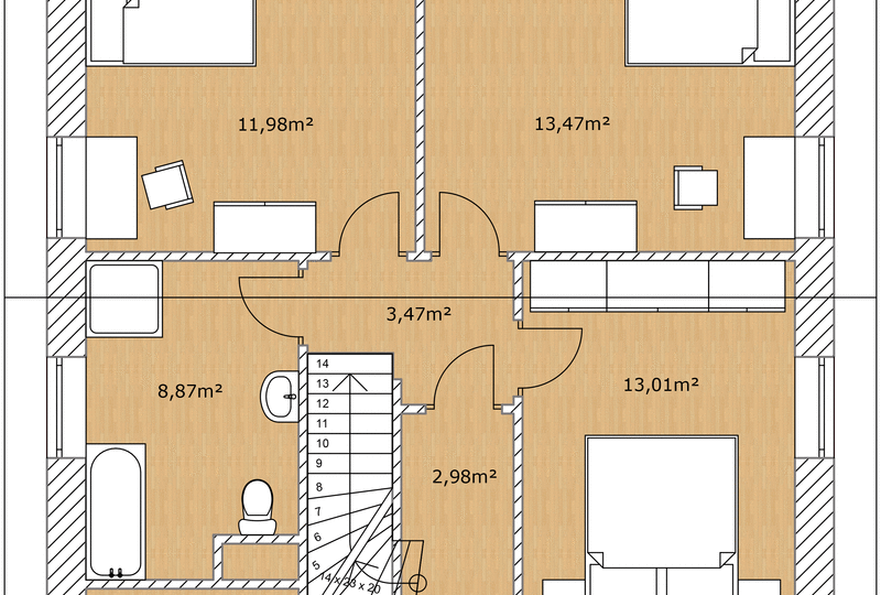Berg Schwedenhaus Nordkap 110 Obergeschoss Grundriss