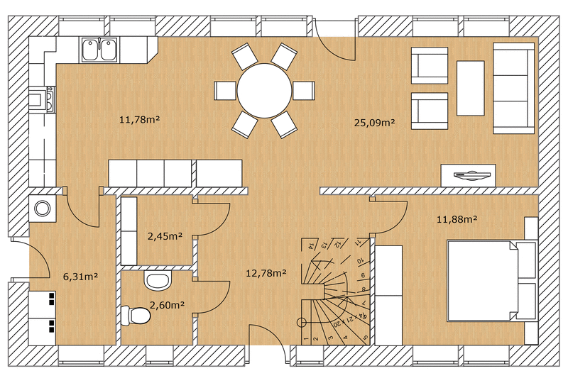 Schwedenhaus Nordkap 150 Erdgeschoss Grundriss